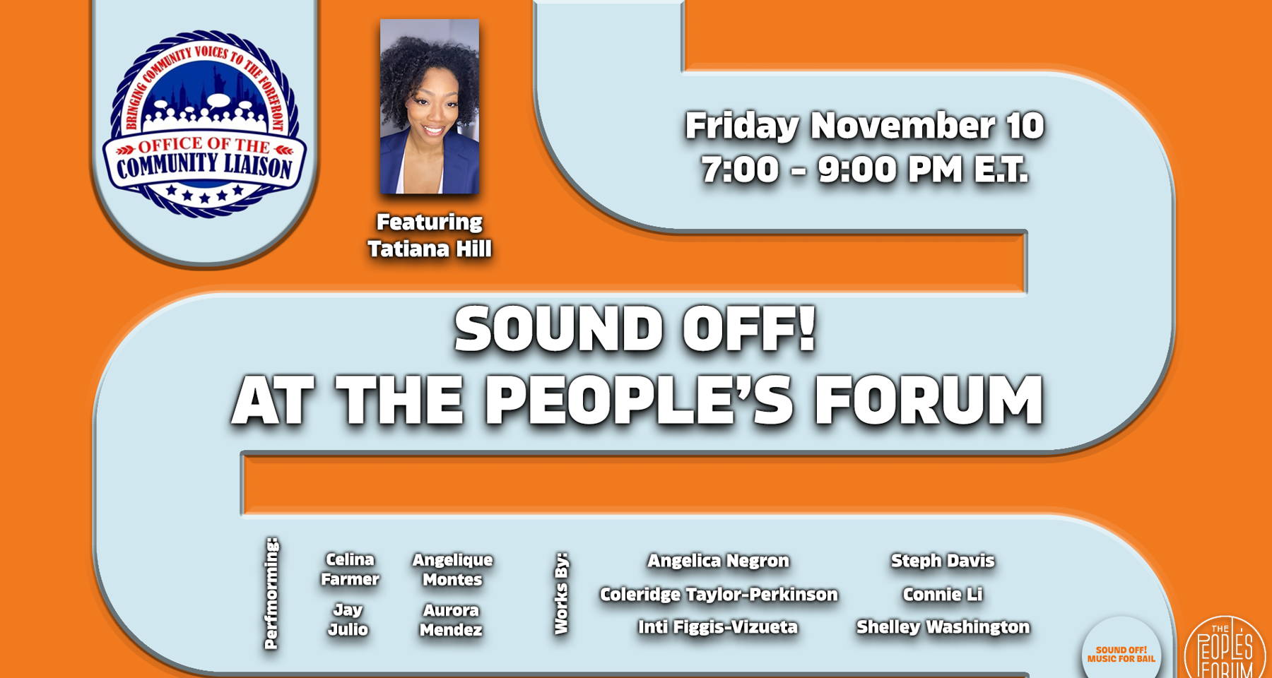 Sound Off 2023-2024 Season Opener @ The People’s Forum!