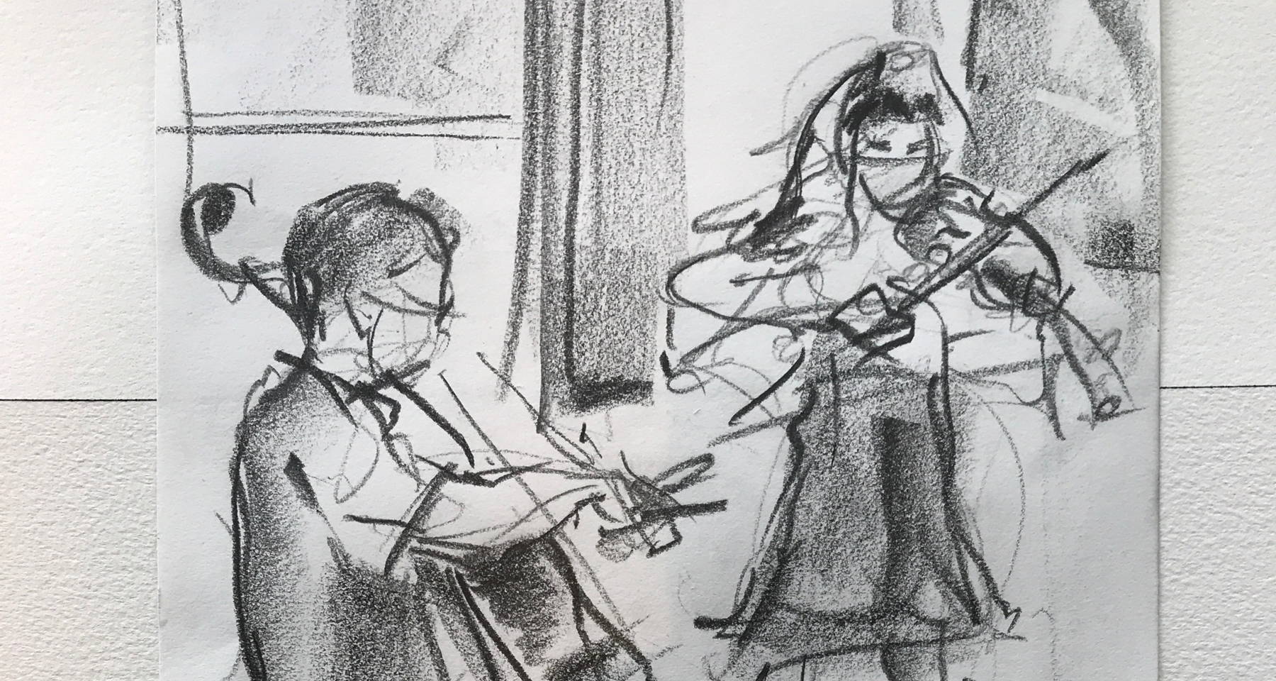 Parallel Play! Violin, Cello, and 2 Visual Artists Live From an Art Studio