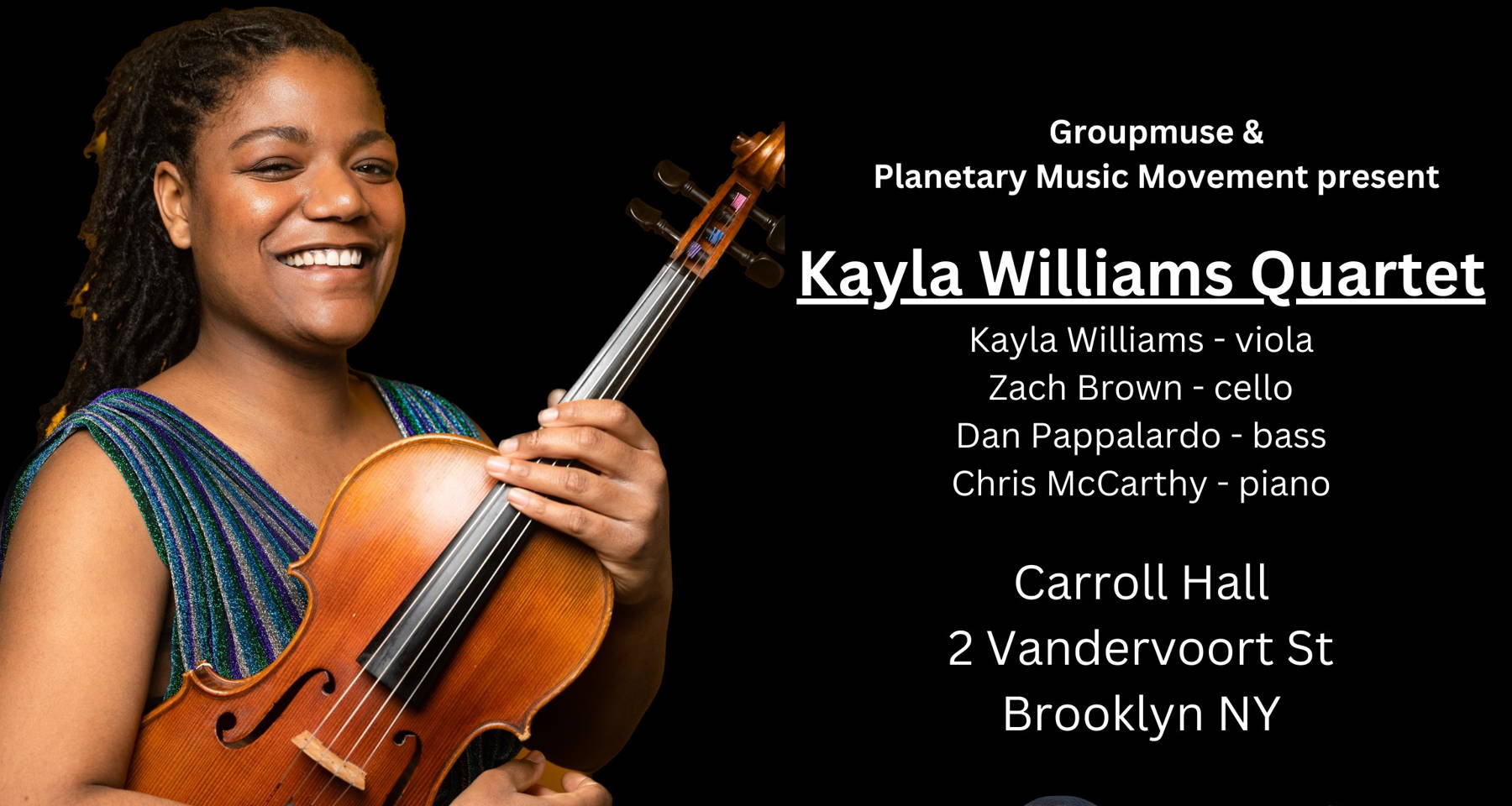 Kayla Williams Quartet: Bluegrass, Jazz, & Classical